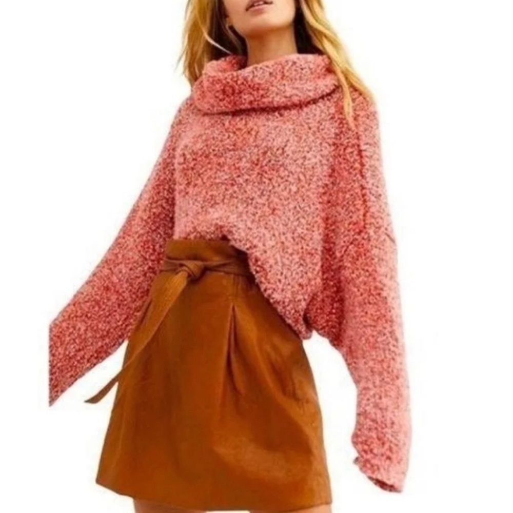 Free People Pink Cowl Neck Sweater (XS)